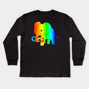 Baby Elephant Autism Acceptance Kids Long Sleeve T-Shirt